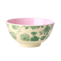 Green Rose Print Melamine Bowl Rice DK